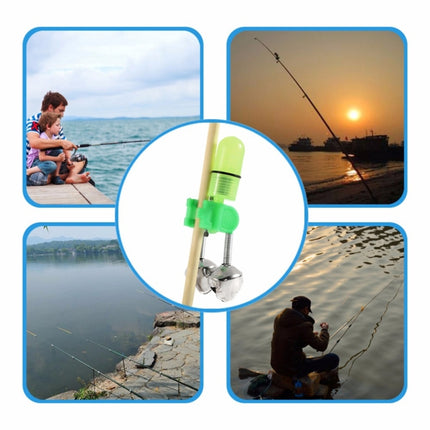 10 PCS Fishing Accessory Twin Bells Clip Fishing Bite Alarm with LED Night Light-garmade.com