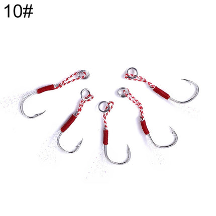 5 Set HENGJIA 10# Tied Wire Iron Hook Deep Sea Fishing Hook-garmade.com