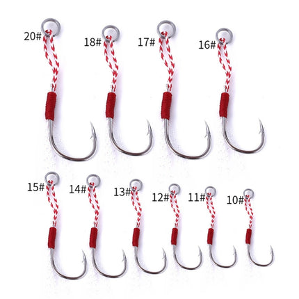 5 Set HENGJIA 10# Tied Wire Iron Hook Deep Sea Fishing Hook-garmade.com