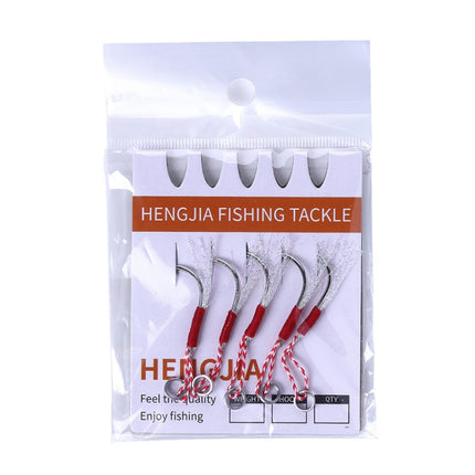 5 Set HENGJIA 10# Tied Wire Iron Hook Deep Sea Fishing Hook-garmade.com