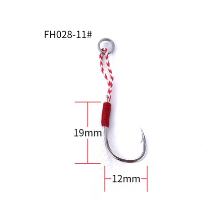 5 Set HENGJIA 11# Tied Wire Iron Hook Deep Sea Fishing Hook-garmade.com