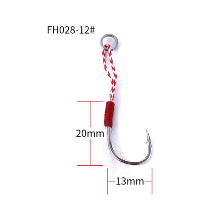 5 Set HENGJIA 12# Tied Wire Iron Hook Deep Sea Fishing Hook-garmade.com