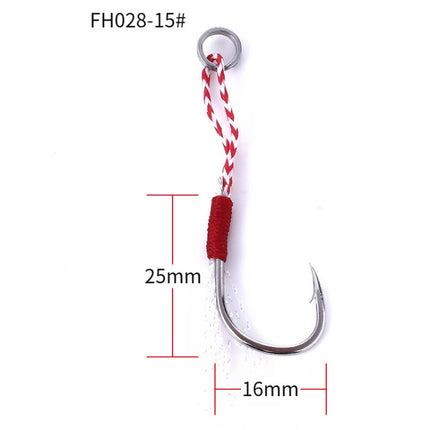 5 Set HENGJIA 15# Tied Wire Iron Hook Deep Sea Fishing Hook-garmade.com