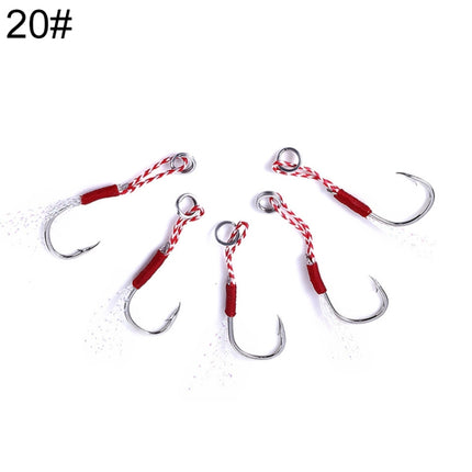 5 Set HENGJIA 20# Tied Wire Iron Hook Deep Sea Fishing Hook-garmade.com