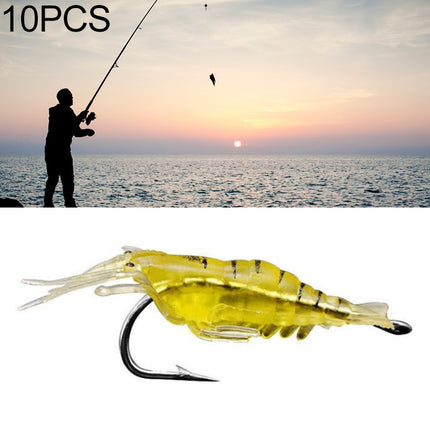 10 PCS 4cm Fishing Soft Artificial Shrimp Bait Lures Popper Poper Baits with Hook-garmade.com
