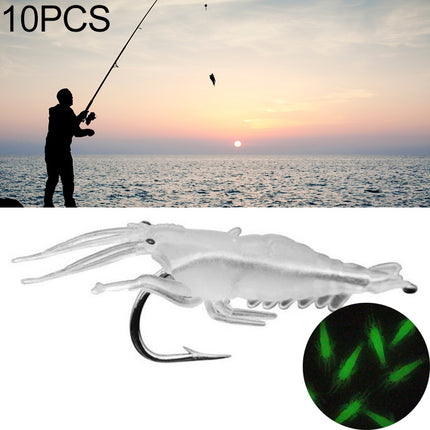 10 PCS 4cm Fishing Soft Artificial Shrimp Bait Lures Popper Poper Baits with Hook-garmade.com