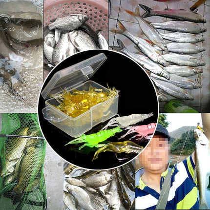 10 PCS 4cm Fishing Soft Artificial Shrimp Bait Lures Popper Poper Baits with Hook-garmade.com