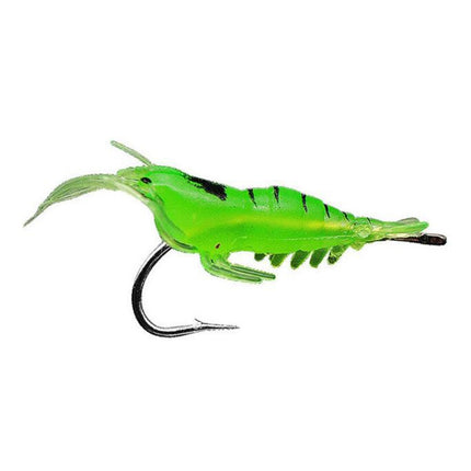 10 PCS 4cm Fishing Soft Artificial Shrimp Bait Lures Popper Poper Baits with Hook (Green)-garmade.com