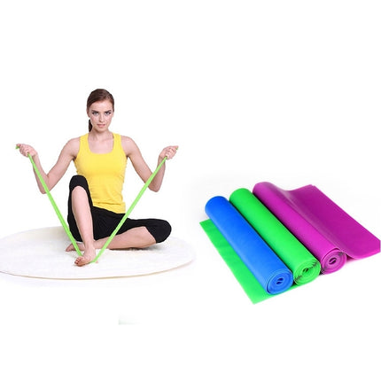 Fitness Equipment Elastic Exercise Resistance Bands Workout Pull Stretch Band Sports Gym Yoga Tools,Size:1.5m*15cm*0.35mm, Random Color Delivery-garmade.com