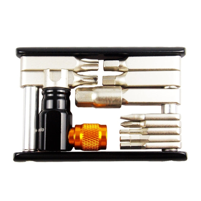 BIKERSAY BT037 14 in 1 Folding Screwdriver Hexagon Wrench Allen Key CO2 Gas Nozzle Tool Kits-garmade.com