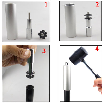 BIKERSAY BT042T Bicycle Fork Star Nut Installation Tool Bowl Set Toothless Bike Sunflower Installation Tools with Rubber Hammer-garmade.com