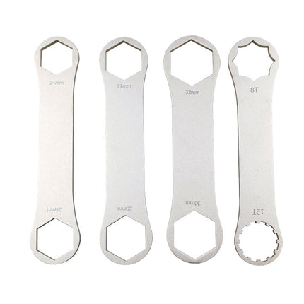 BIKERSAY BT050C Multifunctional Stainless Steel Bicycle Fork Wrench Double Head Spanner-garmade.com