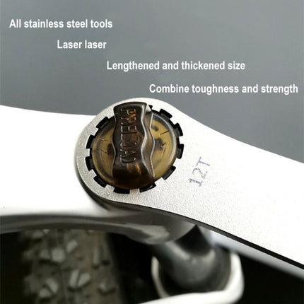 BIKERSAY BT050D Multifunctional Stainless Steel Bicycle Fork Wrench Double Head Spanner-garmade.com