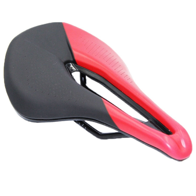 BIKERSAY SZ001 Bicycle PU Leather Saddle Seat (Black Red)-garmade.com