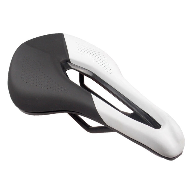 BIKERSAY SZ001 Bicycle PU Leather Saddle Seat (Black White)-garmade.com