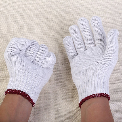 12 Pairs Labor Supplies Breathable Wear-Resistant Protection Cotton Yarn Gloves-garmade.com