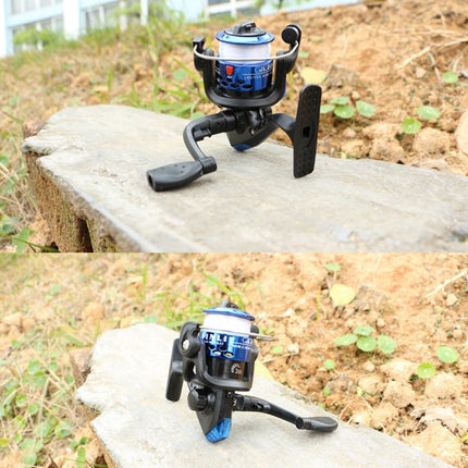 JL200 Plating Plastic 3 Ball Bearings Handle Fishing Spinning Reel with Transparent Lines(Blue)-garmade.com
