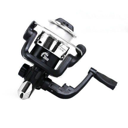 JL200 Plating Plastic 3 Ball Bearings Handle Fishing Spinning Reel with Transparent Lines(Silver)-garmade.com