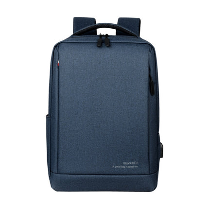 OUMANTU 9003 Business Laptop Bag Oxford Cloth Large Capacity Backpack with External USB Port(Sapphire Blue)-garmade.com