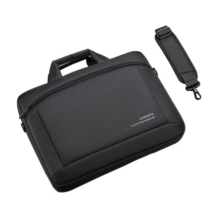 OUMANTU 030 Portable 15 inch Laptop Bag Leather Handbag Business Briefcase(Black)-garmade.com