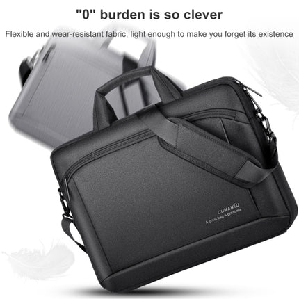 OUMANTU 030 Portable 15 inch Laptop Bag Leather Handbag Business Briefcase(Light Grey)-garmade.com