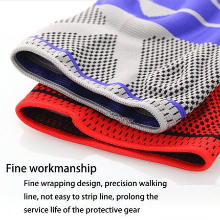Outdoor Fitness Mountaineering Knit Protection Silicone Anti - collision Spring Support Sports Knee Protector, Size: M(Red)-garmade.com
