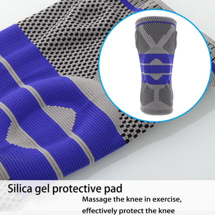 Outdoor Fitness Mountaineering Knit Protection Silicone Anti - collision Spring Support Sports Knee Protector, Size: L(Light Grey)-garmade.com