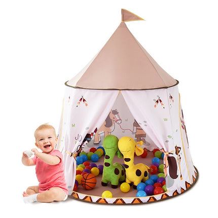 Indian Castle Children Indoor Outdoor Tent Mongolian Yurt Toy House with Base Cloth-garmade.com