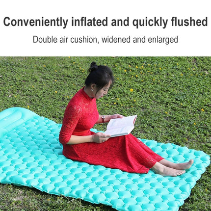 Outdoor Camping Foot-step Automatic Inflatable Cushion Portable TPU Inflatable Double Bed, Size: 195 x 119 x 16cm(Peacock Blue)-garmade.com