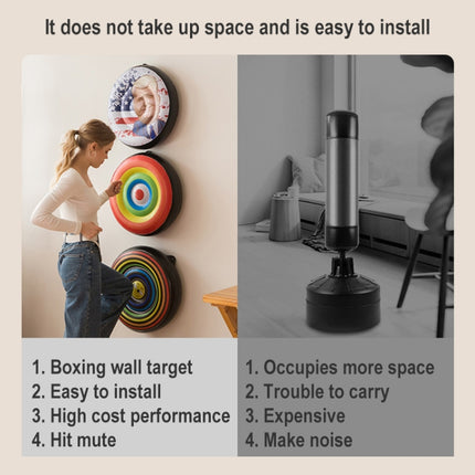PVC Round Household Creative Inflatable Wall-mounted Boxing Target (Rainbow)-garmade.com