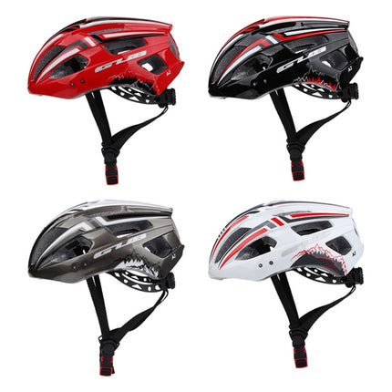 GUB A2 Unisex Bicycle Helmet With Tail Light(Grey White)-garmade.com