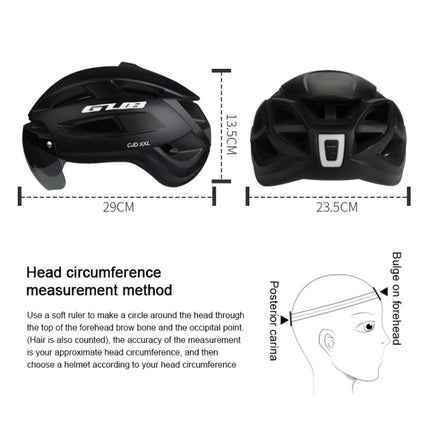 GUB CJD Integrally-Molded Bicycle Goggles Helmet With Tail Light(Titanium Color)-garmade.com