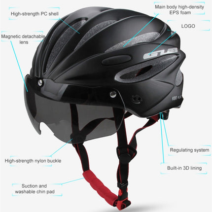 GUB K80 Plus Bike Helmet With Visor And Goggles(Gradient Purple)-garmade.com