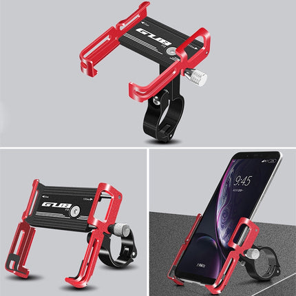 GUB P10 Aluminum Bike Phone Holder(Black Red)-garmade.com