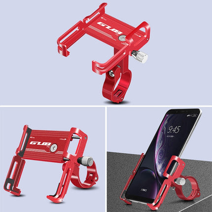 GUB P10 Aluminum Bike Phone Holder(Red)-garmade.com