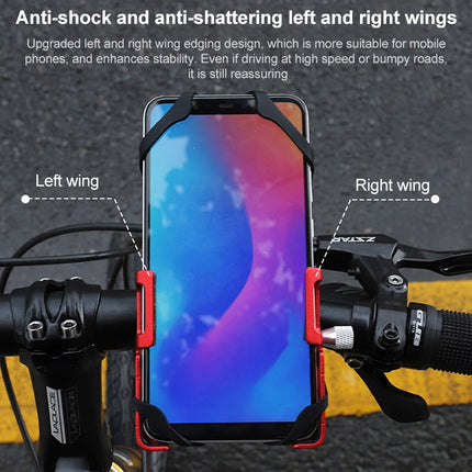 GUB P10 Aluminum Bike Phone Holder(Black Red)-garmade.com