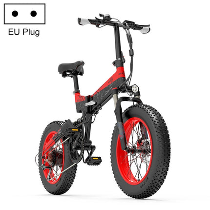 [EU Warehouse] BEZIOR XF200 48V 15AH 1000W Folding Electric Bicycle, EU Plug(Black Red)-garmade.com
