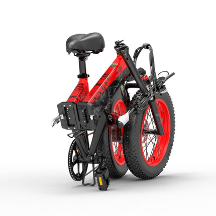 [EU Warehouse] BEZIOR XF200 48V 15AH 1000W Folding Electric Bicycle, EU Plug(Black Red)-garmade.com