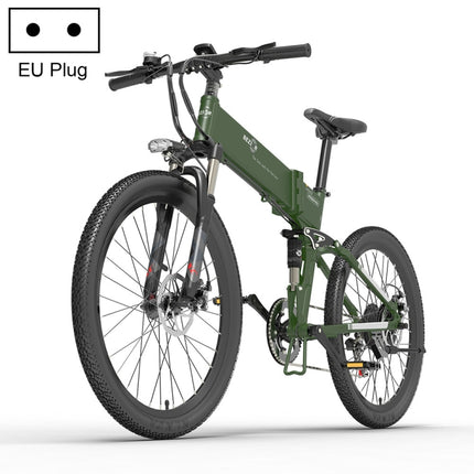 [EU Warehouse] BEZIOR X500 PRO 10.4AH 500W Folding Electric Mountain Bicycle with 26 inch Tires, EU Plug(Army Green)-garmade.com
