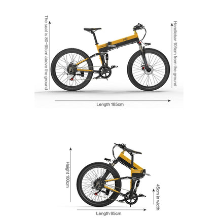 [EU Warehouse] BEZIOR X500 PRO 10.4AH 500W Folding Electric Mountain Bicycle with 26 inch Tires, EU Plug(Black Yellow)-garmade.com
