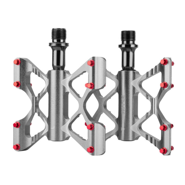 PROMEND PD-M56 1 Pair Mountain Bicycle Aluminum Alloy 3-Bearings Pedals (Grey)-garmade.com