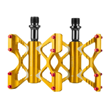 PROMEND PD-M56 1 Pair Mountain Bicycle Aluminum Alloy 3-Bearings Pedals (Gold)-garmade.com