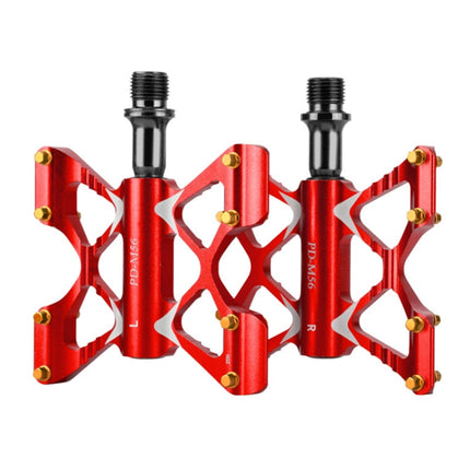 PROMEND PD-M56 1 Pair Mountain Bicycle Aluminum Alloy 3-Bearings Pedals (Red)-garmade.com