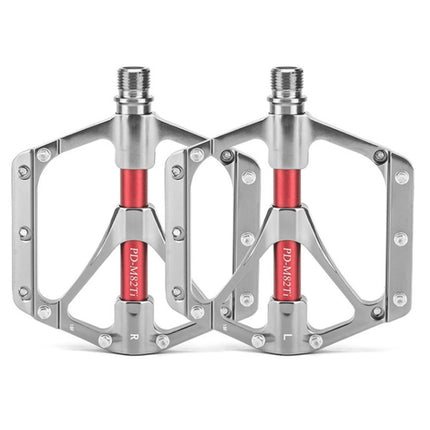 PROMEND PD-M82-TI 1 Pair Mountain Bicycle Titanium Alloy Shaft 3-Bearings Wide Pedals (Silver)-garmade.com