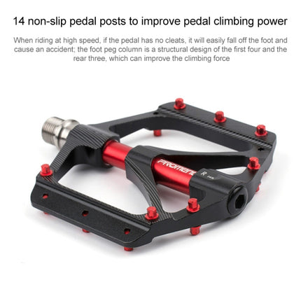 PROMEND PD-M82-TI 1 Pair Mountain Bicycle Titanium Alloy Shaft 3-Bearings Wide Pedals (Silver)-garmade.com