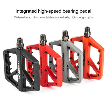 PROMEND PD-M42 1 Pair Mountain Bicycle Nylon High-speed Bearing Pedals(Red)-garmade.com