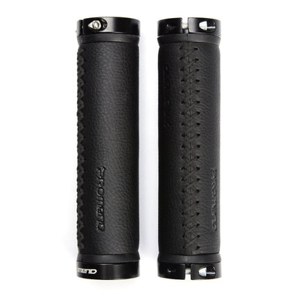 PROMEND GR-501 1 Pair Microfiber Leather Mountain Bicycle Grips Cover(Black Black)-garmade.com