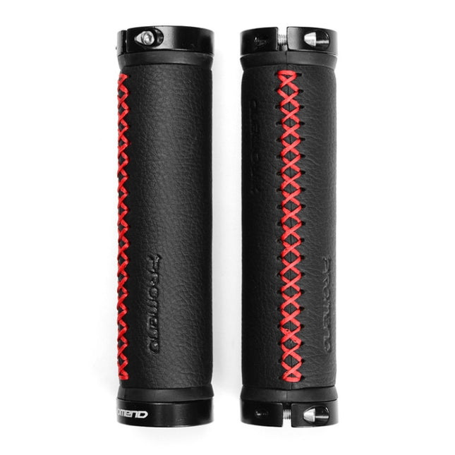 PROMEND GR-501 1 Pair Microfiber Leather Mountain Bicycle Grips Cover(Black Red)-garmade.com