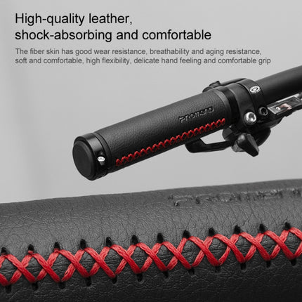 PROMEND GR-501 1 Pair Microfiber Leather Mountain Bicycle Grips Cover(Black Red)-garmade.com
