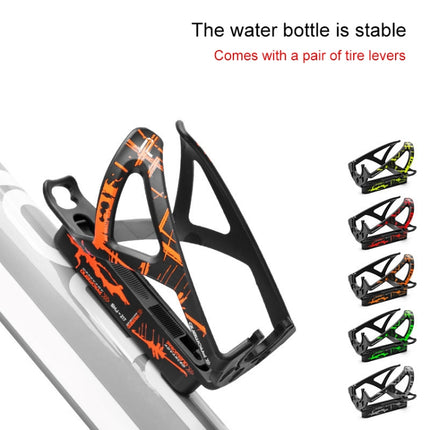 PROMEND SHJ-25217 Bicycle Water Bottle Holder Built-in Tire Levers (Black+Orange)-garmade.com